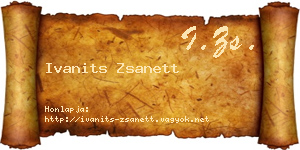 Ivanits Zsanett névjegykártya
